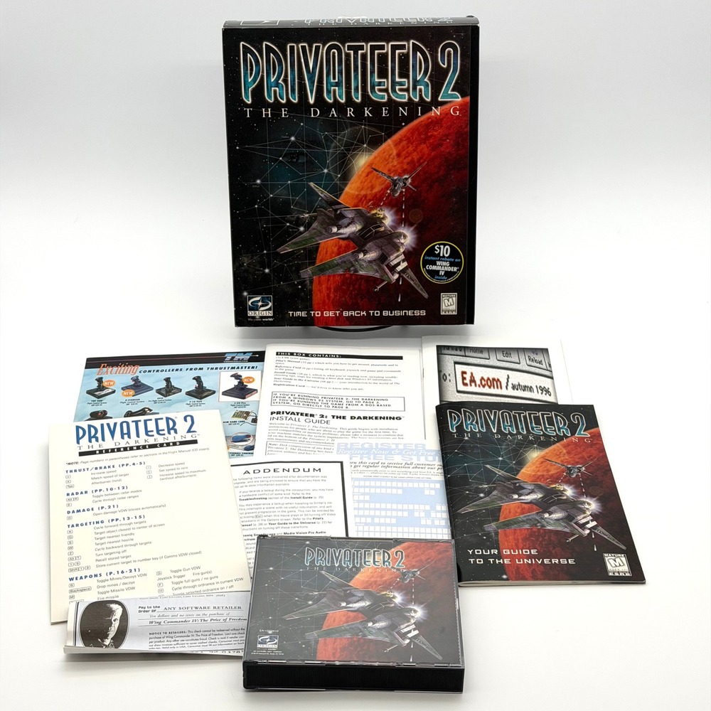 Privateer 2 The Darkening PC Game 1996 Big Box Complete Origin Wing Commander